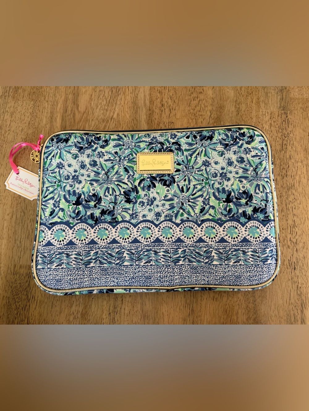 Lilly Pulitzer Blue & Mint Floral Tech Sleeve